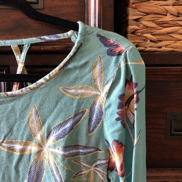 Roxy Green floral mini dress/tunic in size S - Picture 3 of 6